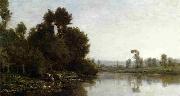 Charles-Francois Daubigny The Banks of River USA oil painting artist